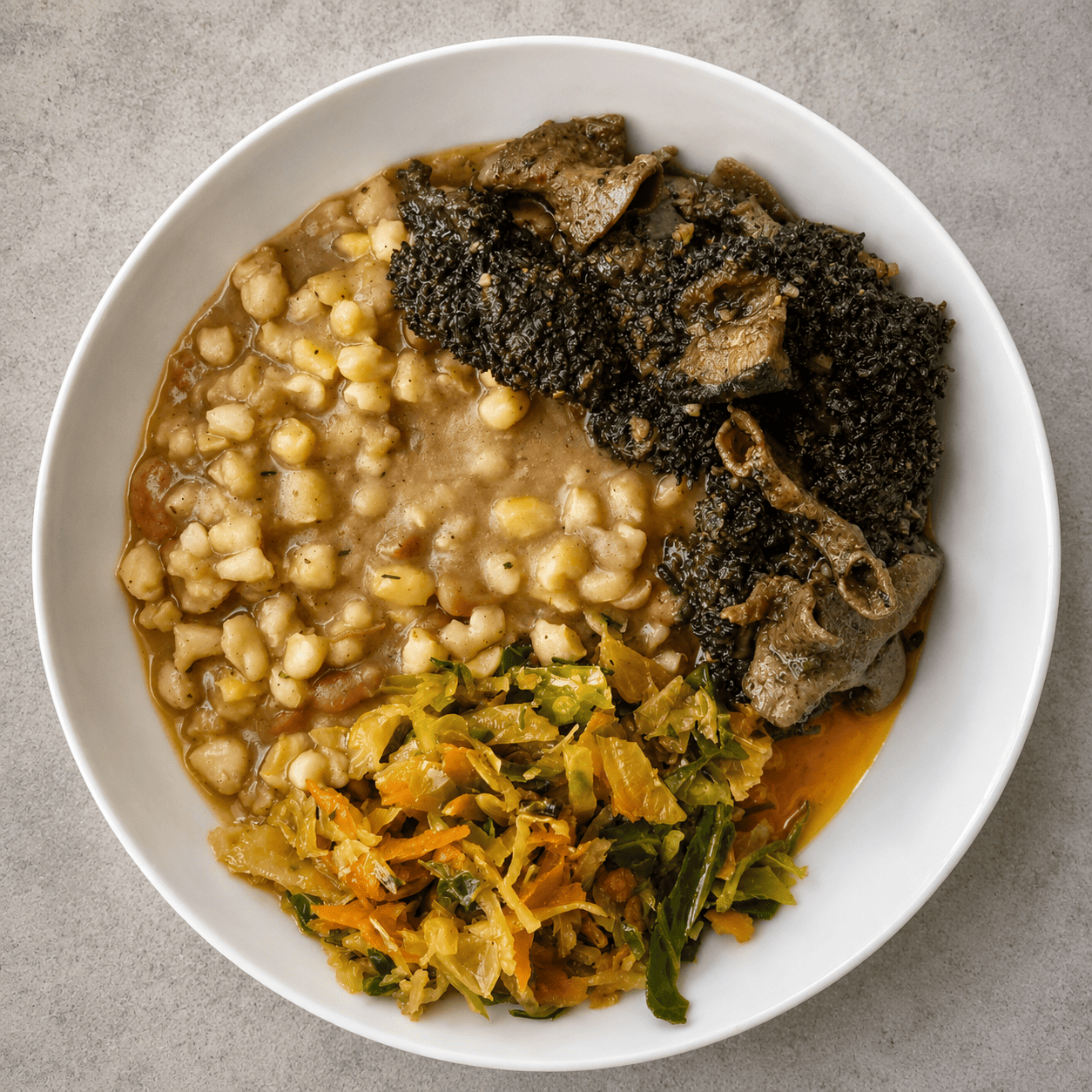 Traditional African food spread at Heritage Bites restaurant in Pretoria